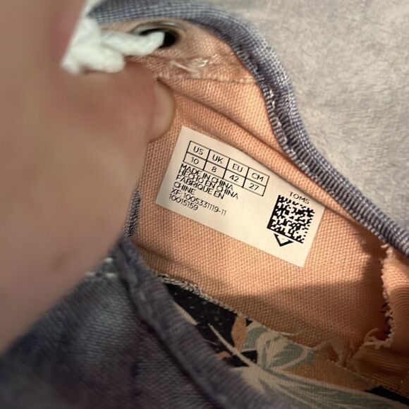 Toms Women's Blue Chambray Lace Up Floral Insole - Picture 7 of 11